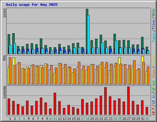 Daily usage for May 2025