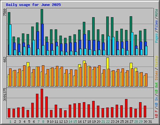 Daily usage for June 2025