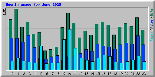 Hourly usage for June 2025