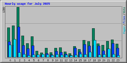 Hourly usage for July 2025
