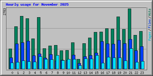 Hourly usage for November 2025